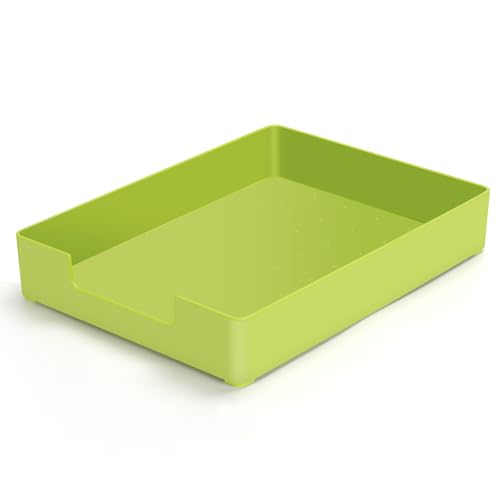 Letter-Size Tray Desk Letter Tray Paper Tray, Sturdy Heavy-Duty Plastic Printer Paper Tray, Single-Tier Stackable File Storage Organizer for Office Home (Green) - color: Green