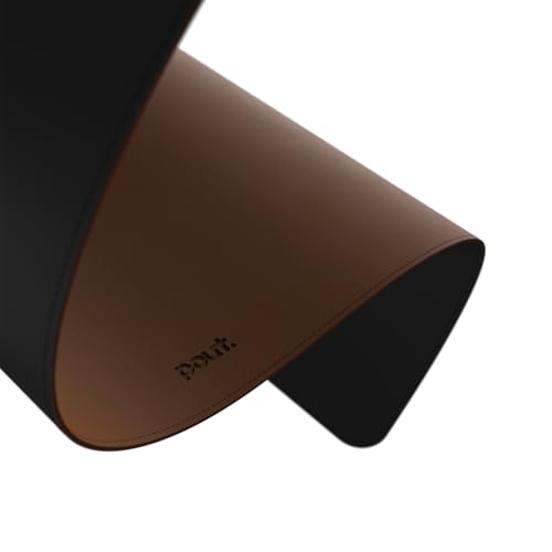 POUT TekDec Mat – Vegan Leather Desk Pad (31.5×13.4in / 80×34cm), Water-Resistant Surface, Anti-Slip Base, Scratch & Heat Protection, Multi-Functional Writing & Mouse Pad – Cinnamon Brown - color: Cinnamon Brown