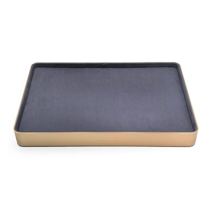 Metal Jewelry Tray, Valet Tray, Bedside Table and Desktop Organizer. It is Stackable and can be Used to Display Watches, Rings, Earrings and Bracelets（Blue） - color: Blue