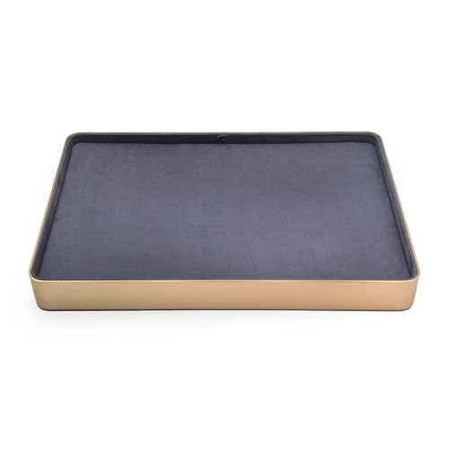 Metal Jewelry Tray, Valet Tray, Bedside Table and Desktop Organizer. It is Stackable and can be Used to Display Watches, Rings, Earrings and Bracelets（Blue） - color: Blue