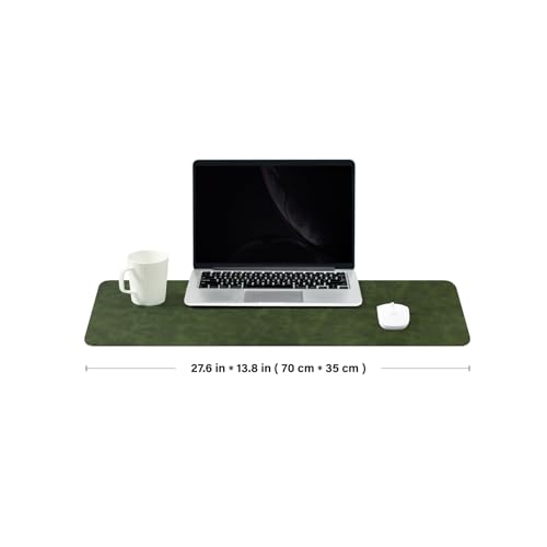 Distressed Leather Desk Mat - Non-Slip PU Desk Pad for Office and Home - Desk Organization and Accessories - Ideal for Large Mouse Pad and Desk Mats on Top of Desks(Forest Green,27.6"x 13.8") - color: Forest Green, size: 27.6" x 13.8"