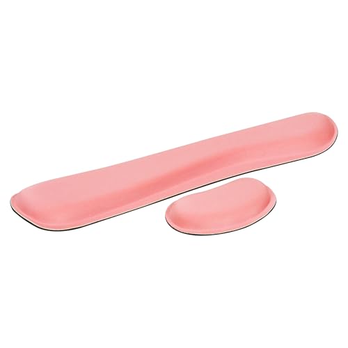 Mind Reader Ergonomic Wrist Rest Set, Keyboard and Mouse Support with Memory Foam, Non-Slip Base, Office and Gaming, Pink - size: Single Pink