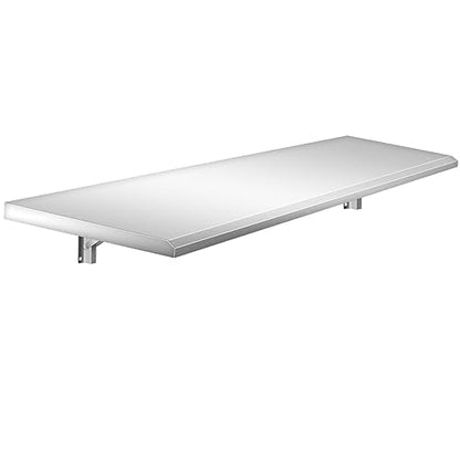 Concession Shelf 72L x 12W Inch, Stainless Steel Drop Down Folding Serving Food Shelf Stand Serving for Concession Windows - size: 72L x 12W