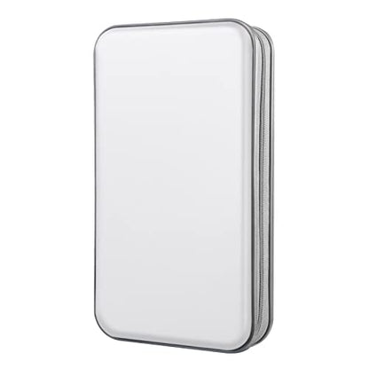 DVD Case, Bivisen CD Case Holder Wallet Binder 96 Capacity CD/DVD Cases Storage Holder Binder Organizer Wallet Book for Car Home Travel (White) - color: White