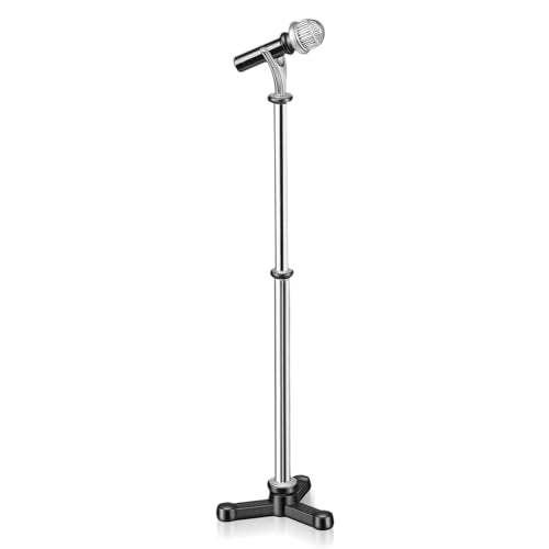 Miniature Dollhouse Accessories 1:12 Scale Miniature Scene Microphone with Stand Black Dollhouse Furniture DéCor Doll's Microphone