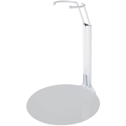Plymor DSP-4125W White Adjustable Doll Stand, fits 7, 7.5, 8, 8.5, and 9 inch Slim Waist Dolls or Action Figures, Waist is 1.125" - 1.5" wide, 3.25" - 4" around, Pack of 3 - color: White, size: 3 Pack