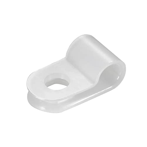 200 Pcs White Nylon R-Type Cable Clamps 3/16" Plastic Wire Clips Fasteners Assortment for Wire Management - size: 3/16 INCH 200PCS R-Type