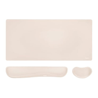 MOSISO Keyboard Mouse Pad Set, Gaming Mouse Pad&Keyboard Wrist Rest&Wrist Rest, Ergonomic Wristrests with Memory Foam Home Office Easy Typing Cushion Non-Slip Mousepad, Apricot - color: Apricot