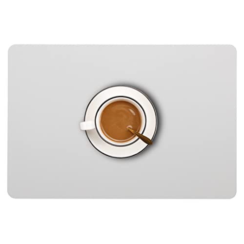 Wipeable Placemats Leather Table Mats Waterproof Heat-Resistant Easy to Clean for Dining Table Set Kitchen Table (2, Slate Grey) - color: Slate Grey, size: set of 2
