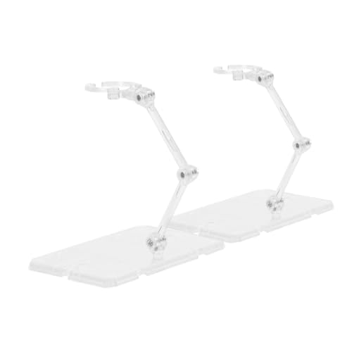 Yardwe Clear Figure Stand 2 Pack Action Figure Display Stand Base for Dolls Models and Collectibles Adjustable Angle Support Holder for Toy Display Easy Assembly