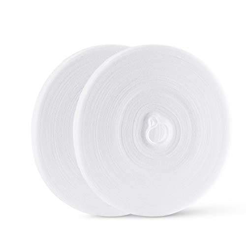 54 Yards x 1/2 Inch Reusable Cable Ties - BSELEYY Adjustable Cord Straps Cable Management Tape Cord Organization Straps Hook Loop Tape Cord Wrap for Home,Office, Wire Bundling (27Yd x 2 Rolls) - color: White 54Ydx1/2in