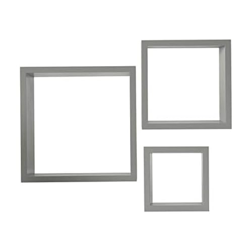 MELANNCO 5254356 Floating Wall Square Cube Shelves for Bedroom, Living Room, Bathroom, Kitchen, Nursery - Wood, Set of 3, Dark Gray - color: Dark Gray, size: Set of 3