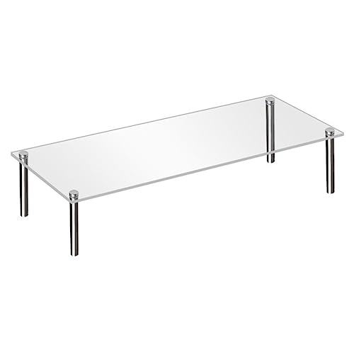 Teensery 1 Pc Acrylic Display Riser Clear Rectangle Cupcake Stand Countertop Dessert Bakery Display Holder Perfume Display Shelf Organizer for Figure, Cupcake, Appetizer, Jewelry, Cosmetic