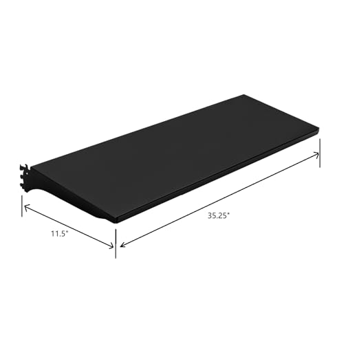 NectaCol 4 Packs Gondola Shelves 35 1/4”L x 11 1/2”W for Industrial Grade Black Pegboard Display Rack，4 Shelves for Gondola Units, Extra 8 Pieces Supply Arms, Black - size: 4 Units - Shelves - Black