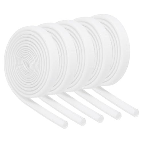 MECCANIXITY 5Pcs Wire Insulation Braid Fire Sleeve,3.28Ft-5mm ID White, High Temp Silicone Coated Fiberglass Sleeving for Automotive Hose Lines Electrical Wiring - color: White, size: 3.28Ft-5mm