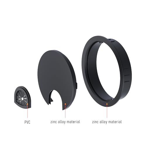 Desk Grommet 2-1/8 Inch 53mm, Zinc Alloy Computer Desk Wire Hole Cover, Office Desktop Cord Cable Hole Metal Ring, Black - size: 2-1/8" Black