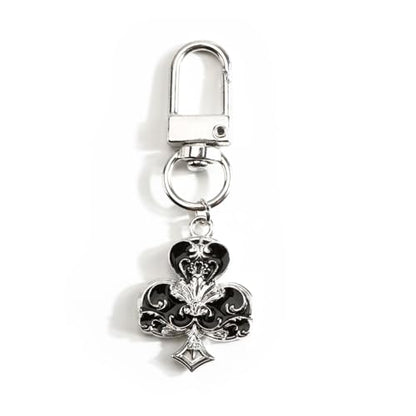 Poker Suit Keychain Club Spade Diamond and Heart Keycharms for Women Unique Game Keyring - color: Clubs