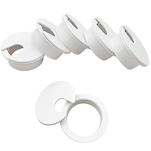 6pcs Desk Grommet 1-3/8 inch Plastic Wire Cord Cable Grommets Hole Cover for Office PC Desk Cable Cord Organizer (White) - color: White, size: 35mm/ 1-3/8 Inch Mounting Hole Diameter