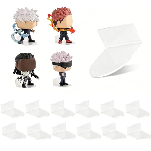 12PC Small Acrylic Wall Shelves – 2" Clear Floating Display Stand for Funko Pop, Action & Vinyl Figures, Ideal for Bedroom Living Room Office Decor - style: Adhesive-12PC