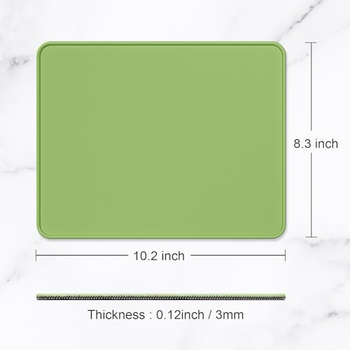 Hsurbtra Mouse Pad, Premium-Textured Square Mousepad 10.2 x 8.3 Inch, Stitched Edge Anti-Slip Waterproof Rubber Pretty Cute Computer Mat for Office Gaming Laptop Women Kids Grass Green - color: Grass Green, size: Square Mousepad (10.2" x 8.3")