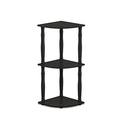 Furinno Turn-N-Tube 3-Tier Corner Display Rack Multipurpose Shelving Unit with Classic Tube, Espresso/Black - color: Espresso/Black, size: 3-Tier Classic Tube