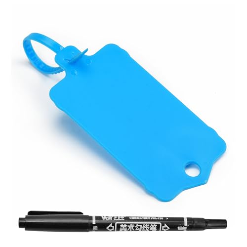10000 Blank Plastic Tags for Labeling Reusable Hanging Tags Ties Key Tags Storage Tags Waterproof Plastic Mark Label Writable Hang Sign (Blue) - color: Blue, size: 10000 PCS
