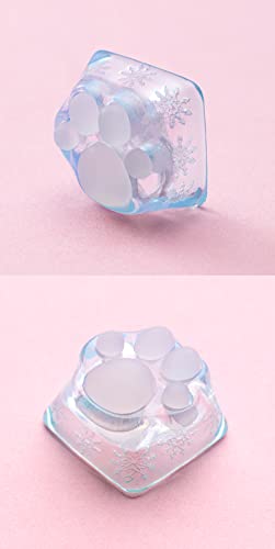 SYA Cute Keycaps,Novelty Cat-Claws Keycap 3D Model OEM Profile Keyboard Keycaps Squishy-Paws Custom Key Caps for Cherry MX Switches Mechanical Gaming Keyboard ESC-Key Keycap(Translucent-Blue1pcs) - color: Translucent-Blue-1pcs