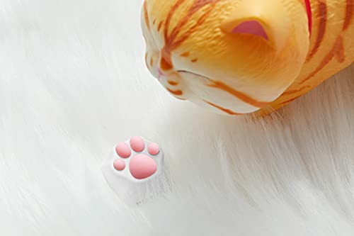 SYA ZOMOPLUS Cute Keycaps,Novelty Cat-Claws Keycap 3D Model OEM Profile Keyboard Keycaps Squishy-Paws Custom Key Caps for Cherry MX Switches Mechanical Gaming Keyboard Catpaw Keycap(WhitePink1pcs) - color: WhitePink-1pcs