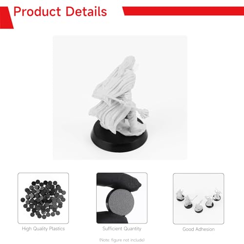 SIXPOINTS 100 Pieces Acrylic Miniature Bases,25mm/0.98inch Round Model Bases 3.6mm/0.14 Thick Circular Figure Display Stands Compatible with Gaming Miniatures or Wargames Role Playing Board Game Figure Toy (100PCS-25mm-black round) - color: 100PCS-25mm-bl