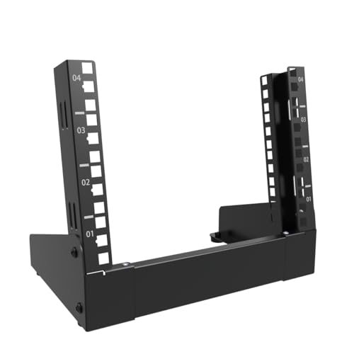 10 inch Small Desktop Network Rack, 4U Mini Open Frame Desktop Server Rack for 10" Network, Servers, Audio, and Video Equipment (4U) - size: 4U
