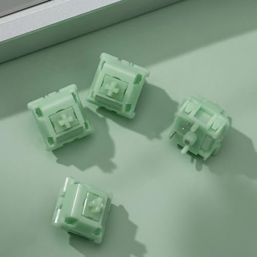 OOCTPK Chilkey Jade Green Keyboard Switches, 5 Pin PCB Mount Pre-lubed Switches Linear with POM Housing, UPE/Stainless Steel Stem for Mechanical Gaming Keyboard (35pcs) - color: WS Switches-Turquoise-35Pcs