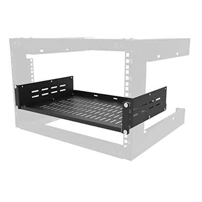 2U 19-Inch Universal Vented Rack Mount Cantilever Server Rack Shelf-12 Inch Deep-Disassembled Black (2U12InD) - size: 2U12InD