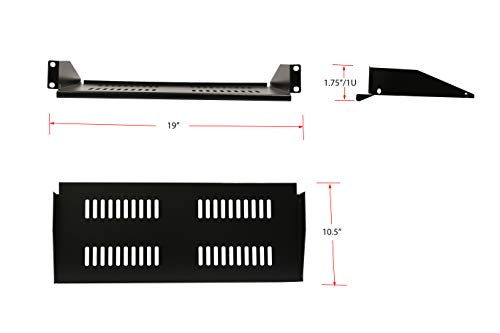 AEONS 1U Universal Server Shelf Rack Mount Vented Cantilever Center Mount Shelf 19" Server -10“ Depth Fixed Server Rack Cabinet Shelf-2 Pack - style: 1U-10" Vented