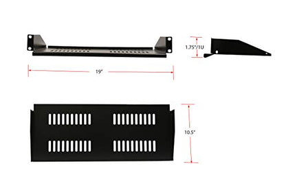 AEONS 1U Universal Server Shelf Rack Mount Vented Cantilever Center Mount Shelf 19" Server -10“ Depth Fixed Server Rack Cabinet Shelf-2 Pack - style: 1U-10" Vented