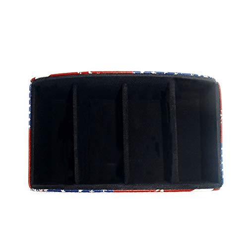 Remote Control Holder Organizer - Leather Table Desk Storage with 4 Spacious Compartments - color: Flag