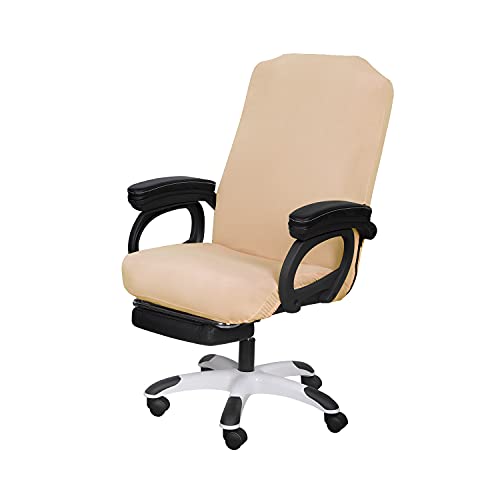 SARAFLORA Office Chair Covers- Large, Champagne- Removable Computer Chair Covers for Office Chair with Zipper for Universal Rotating Chair Desk Chair Cover Chair Seat Washable Protector for Pet - color: Champagne, size: Large | 1PCS