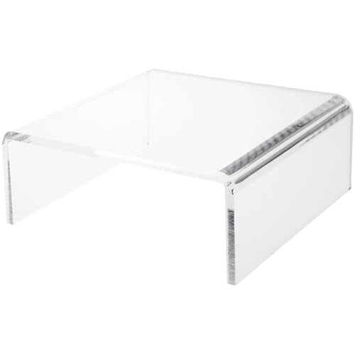 Plymor Clear Acrylic Short Square Display Riser, 4" H x 10" W x 10" D (3/8" thick) - size: 4" x 10" x 10"