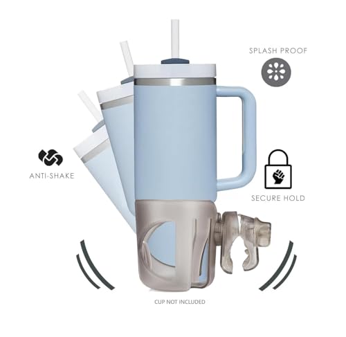 New Stroller Cup Holder for Stanley Quencher H2.0 (30 & 40 Oz. Models), Also Compatible with Stanley IceFlow (20 & 30 Oz. Models) - Transparent - color: Transparent