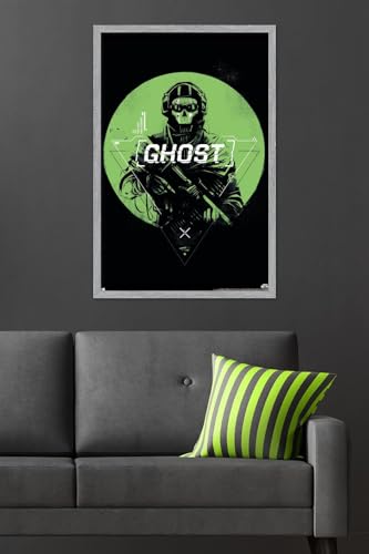 Call of Duty: Modern Warfare 2 - Ghost Emblem Wall Poster, 34L" x 22.4W", Gray Framed Version - color: Gray Framed Version, size: 34"L x 22.4"W