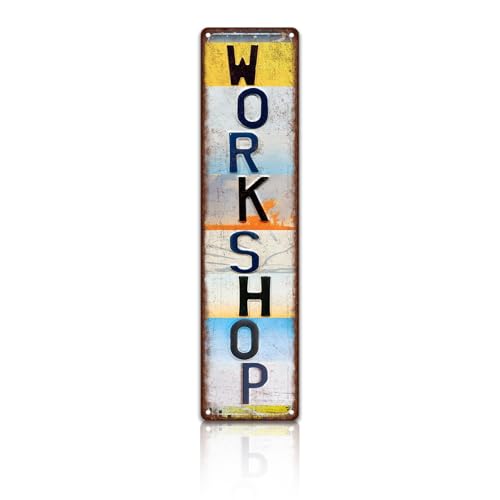 Vintage Work Shop Wall Decor Street Signs Home Bar Coffee Metal Tin Signs 4 x 16 Inches - color: Work Shop