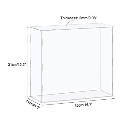 MECCANIXITY Acrylic Display Case Box Clear Dustproof Protection Showcase 14.1x4.3x12.2 Inch for Collectibles Display - size: 14.1x4.3x12.2 Inch