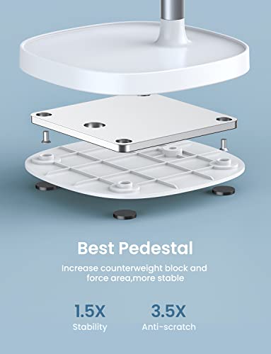 LISEN Cell Phone Stand Adjustable Phone Holer for Desk, Computer Office Desk Accessories for iPhone 16 Holder Women Kitchen Essentials Fits All Mobile Phones Switch Kindle iPads Tablet 4-10in (White - color: White