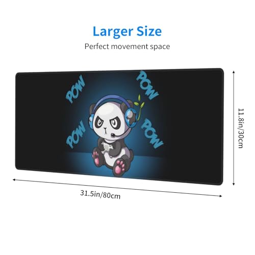 Cute Cartoon Panda Mouse Pad Large Gaming Mousepad Non-Slip Rubber Base Keyboard Mouse Mat for Laptop Keyboard Desktop 31.5 x 11.8 inch - color: Cute Cartoon Panda