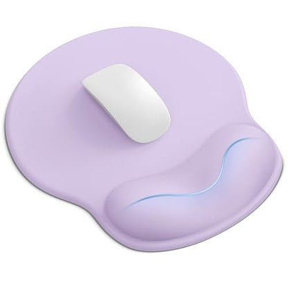 Mouse Pad with Wrist Rest, Ergonomic Mouse Pads for Desk, Office Non-Slip Mousepad with Gel Wrist Support(Lavender, 10.6''L x 9''W) - color: Lavender