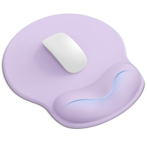 Mouse Pad with Wrist Rest, Ergonomic Mouse Pads for Desk, Office Non-Slip Mousepad with Gel Wrist Support(Lavender, 10.6''L x 9''W) - color: Lavender