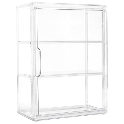 Acrylic Display Case for Collectibles 3 Tier Wall-Mounted Display Case with 2 Movable Plates Clear Display Cases for Figures with Magnetic Door Tall Display Box, 1 Pack - size: 1 Pack