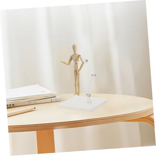 Yardwe Clear Figure Stand 2 Pack Action Figure Display Stand Base for Dolls Models and Collectibles Adjustable Angle Support Holder for Toy Display Easy Assembly