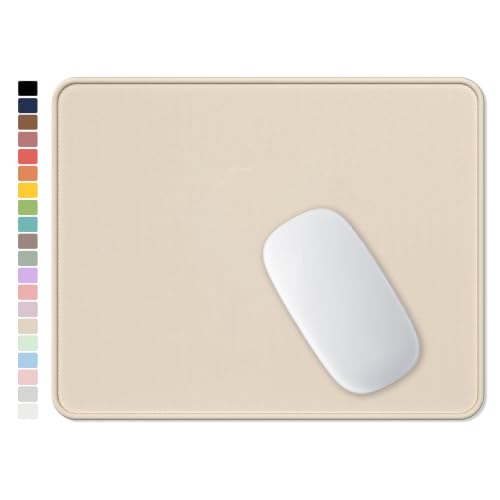 Hsurbtra Mouse Pad, Premium-Textured Square Mousepad 10.2 x 8.3 Inch, Stitched Edge Anti-Slip Waterproof Rubber Pretty Cute Computer Mat for Office Gaming Laptop Women Kids Beige - color: Beige, size: Square Mousepad (10.2" x 8.3")