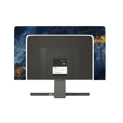 Waterproof Television Cover 32 Inch Anti-Static Dustproof Weatherproof Protective Full Body Cover for TV Screen Sleeve Compatible with Television LED LCD OLED TVs，Blue Marble - color: Blue and yellow, size: 32 Inch