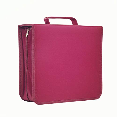 256 Capacity CD/DVD case Wallet, Storage,Holder,Booklet （Rose） - color: 256 Rose